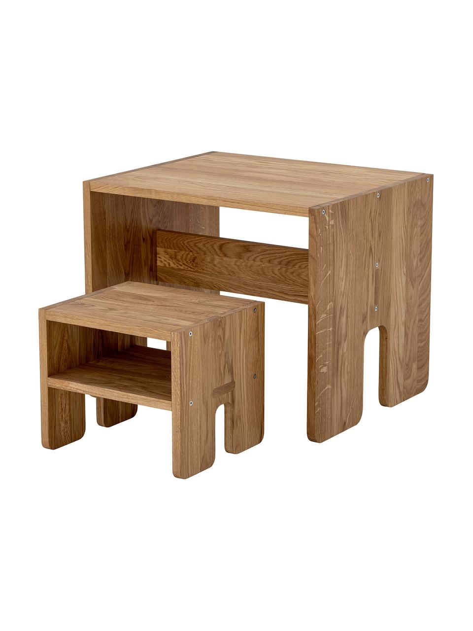 Mesa infantil de madera de roble Bas, Madera de roble, Madera de roble, An 60 x F 50 cm