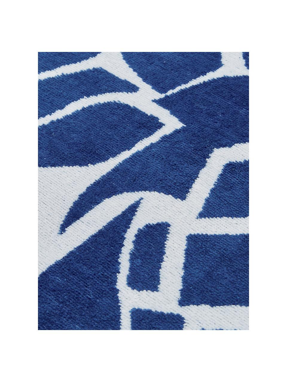 Gestreiftes Strandtuch Asan mit Ananas-Motiv, 100% Baumwolle
leichte Qualität 380 g/m², Blau, Weiss, 80 x 160 cm