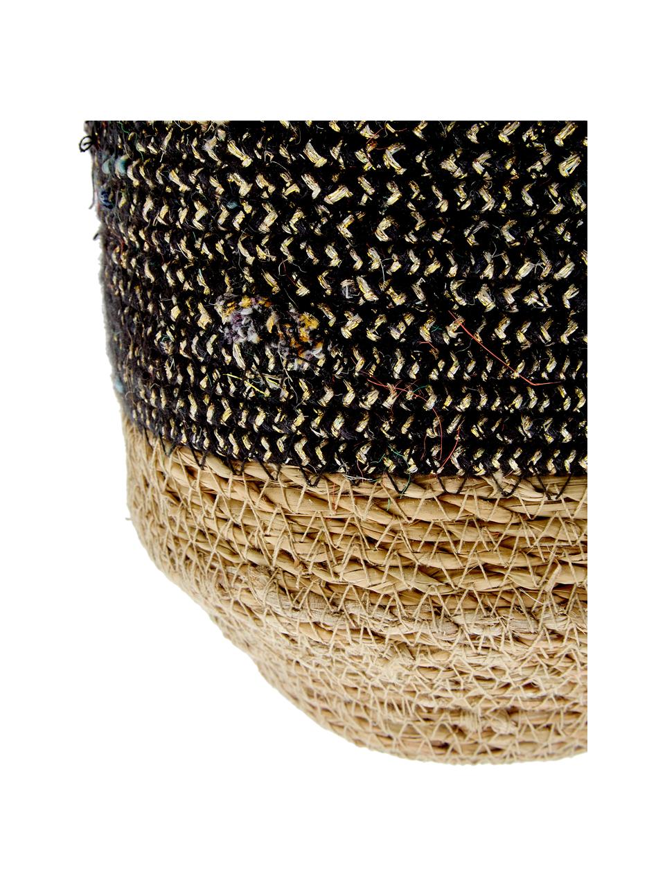 Závěsný obal na květináč Osanippa, Orobinec širokolistý, Hnědá, černá, Ø 16 cm, V 80 cm