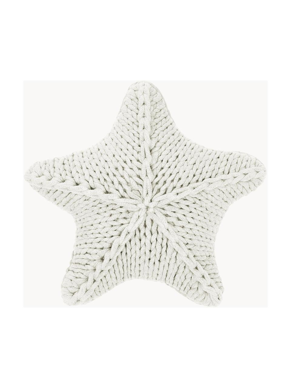 Coussin étoile grosse maille Sparkle, Blanc, larg. 45 x long. 45 cm