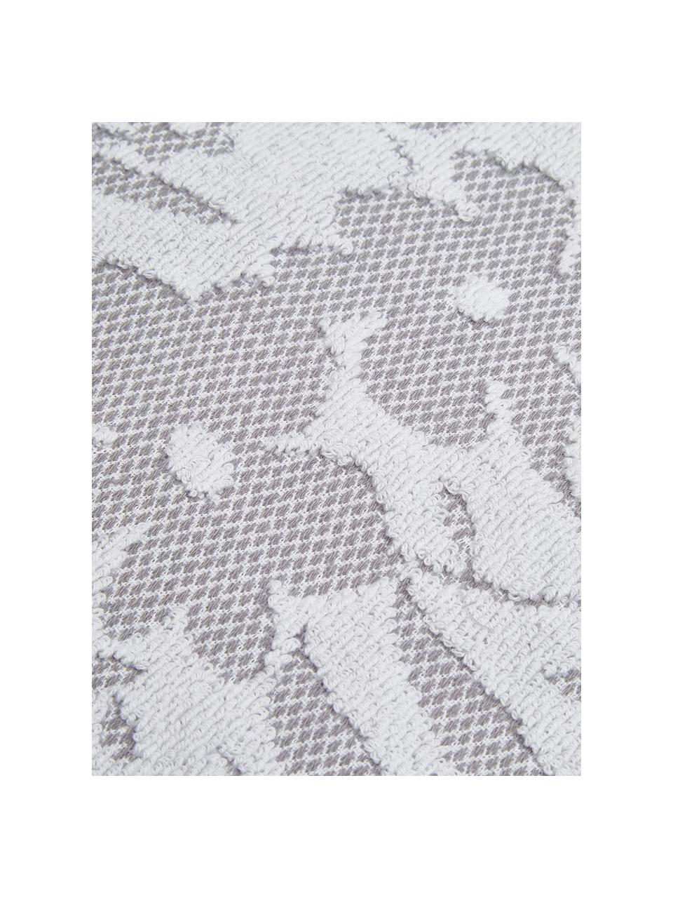 Handtuch Matiss in verschiedenen Größen, mit floralem Hoch-Tief-Muster, Grau, gemustert, Gästehandtuch, B 30 x L 50 cm, 2 Stück