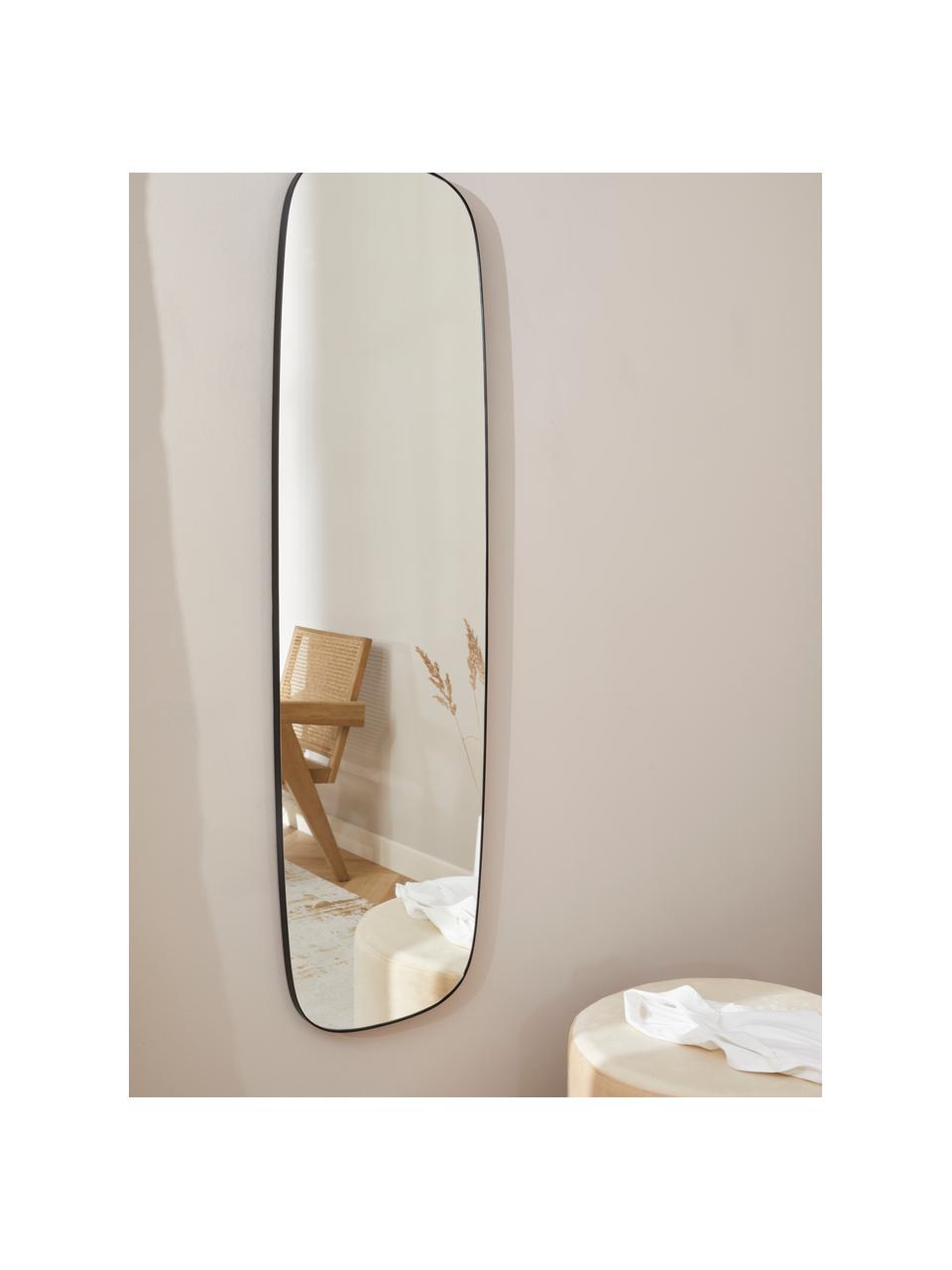 Specchio quadrato da parete Alyson, Cornice: metallo rivestito, Superficie dello specchio: lastra di vetro, Nero, Larg. 54 x Alt. 168 cm