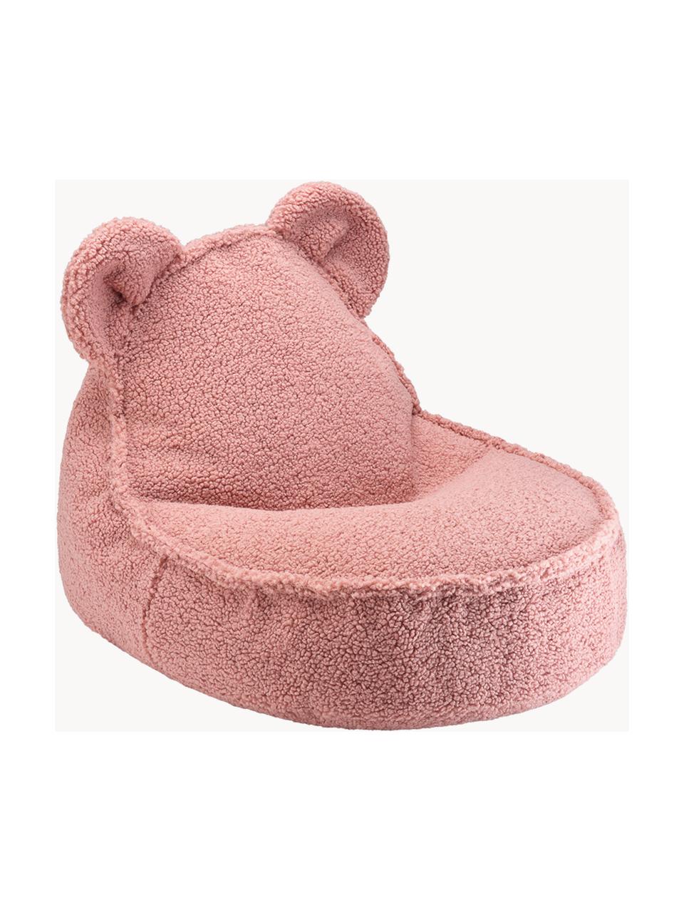 Pouf en peluche pour enfant Bear, Peluche rose pâle, larg. 60 x prof. 70 cm