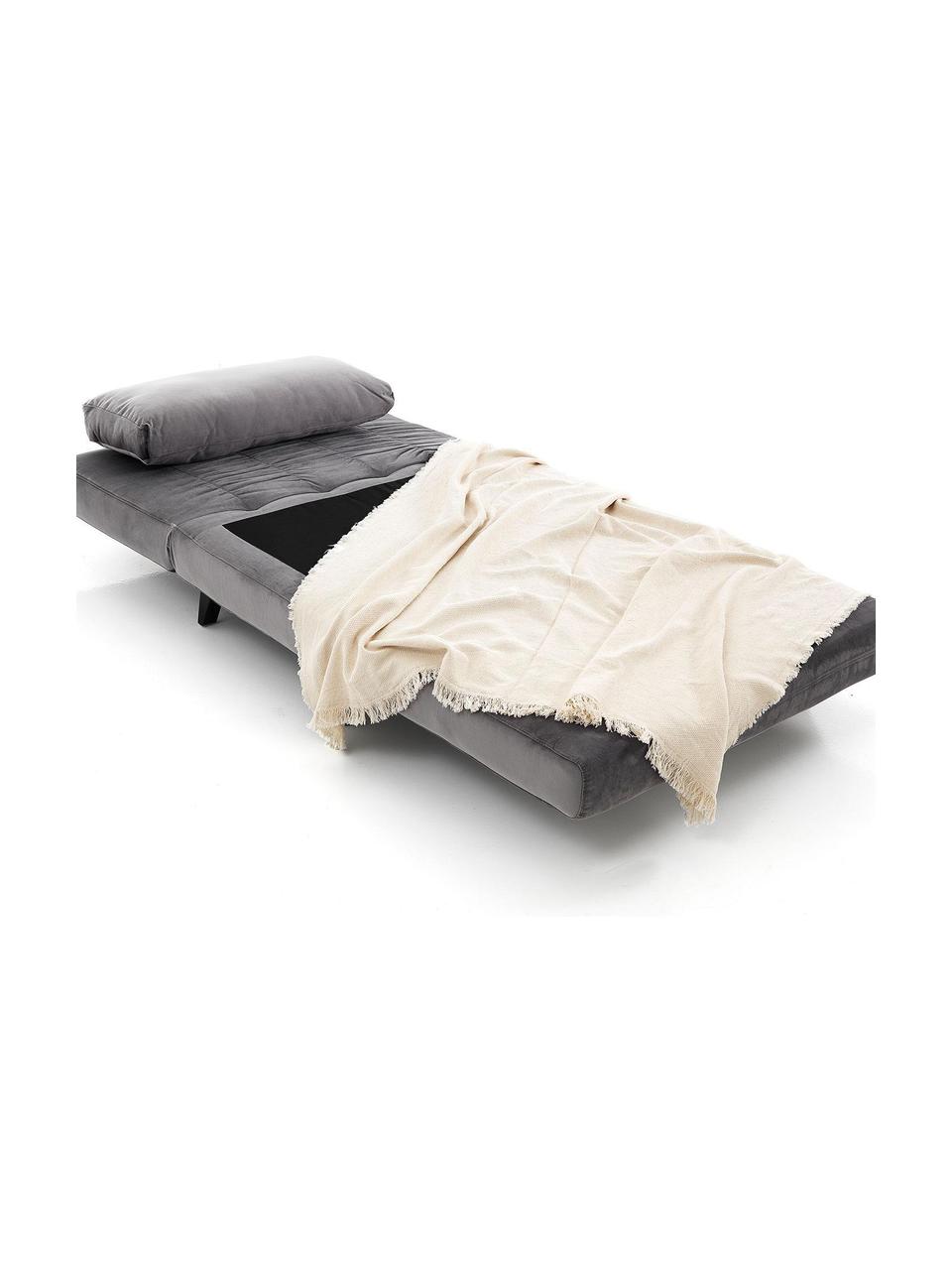 Sillón cama Laguna, Tapizado: terciopelo de microfibra, Patas: madera maciza, Gris, negro, An 100 x F 85 cm