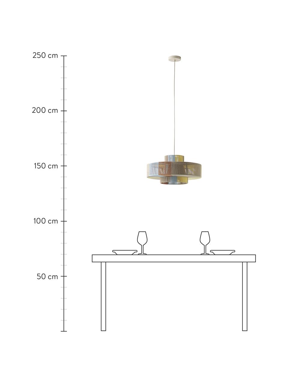 Grande suspension en fils de lin Lace, Multicolore, Ø 50 x haut. 25 cm