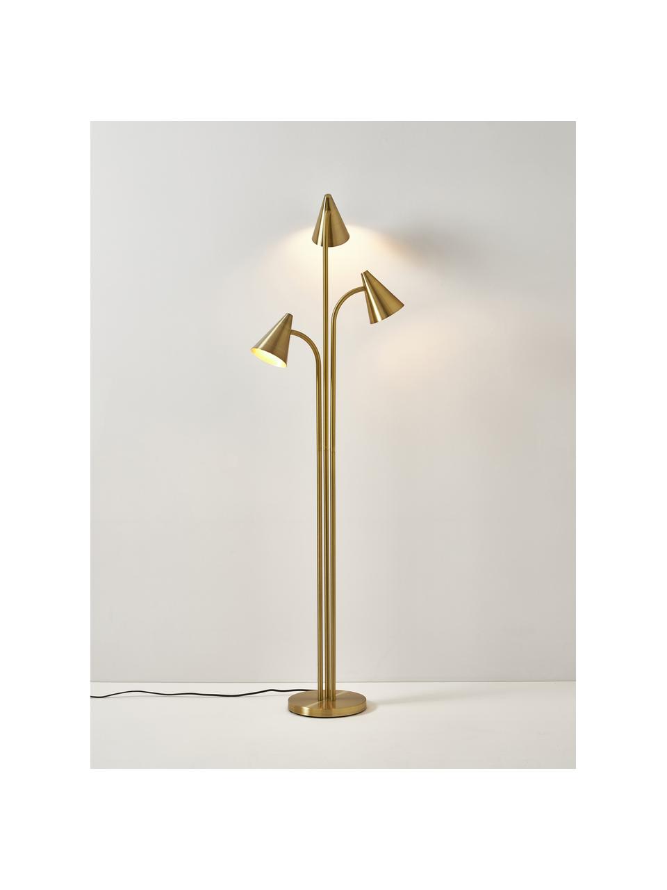Kovová stojací lampa Arturo, Zlatá, V 159 cm