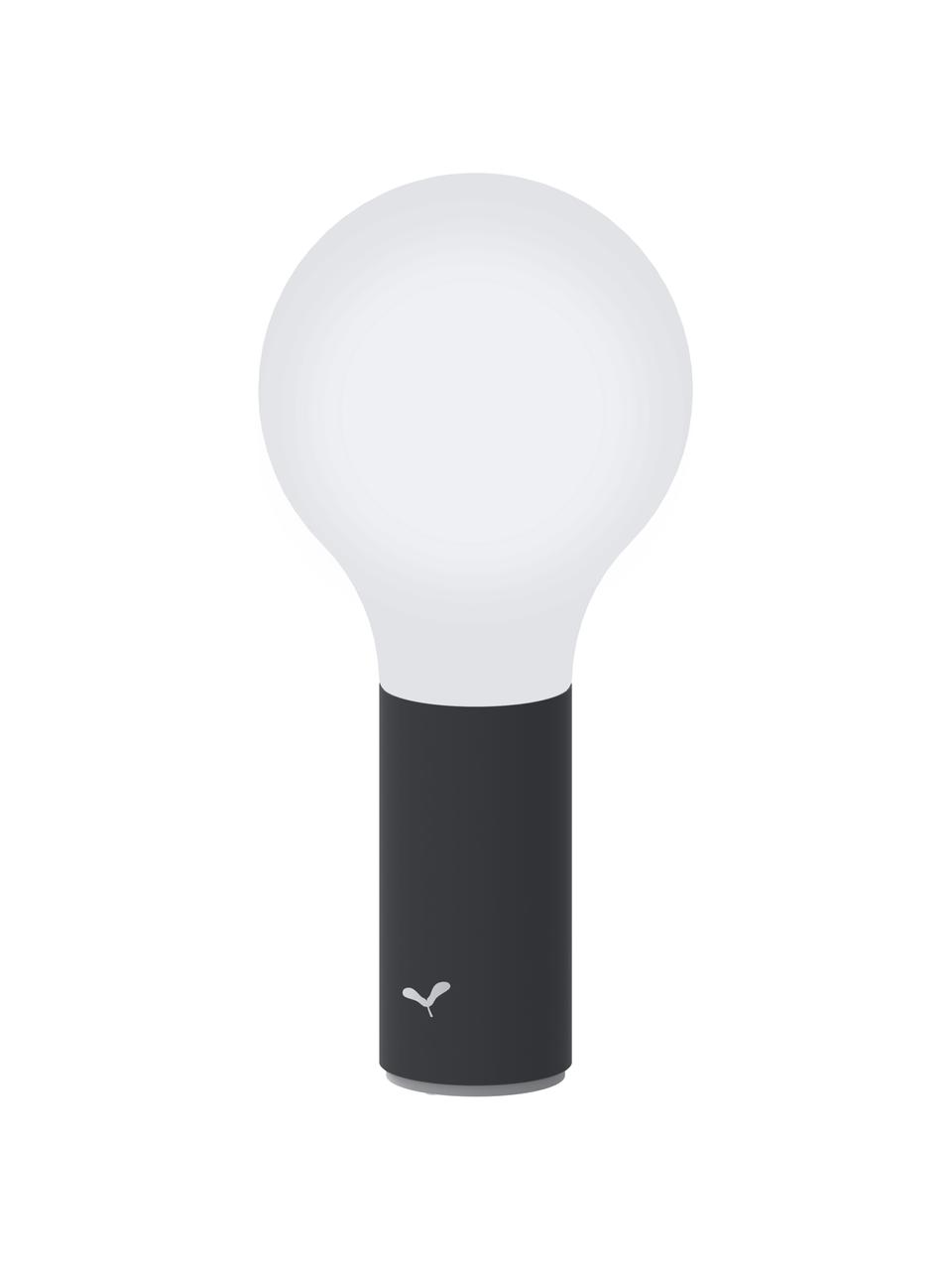 Lámpara regulable para exterior Aplô, portátil, Pantalla: polietileno, Blanco, gris antracita, Ø 12 x Al 25 cm