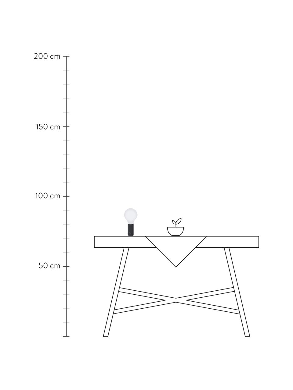 Mobile Dimmbare Aussenleuchte Aplô, Lampenschirm: Polyethylen, Sockel: Aluminium, beschichtet, Weiss, Anthrazit, Ø 12 x H 25 cm