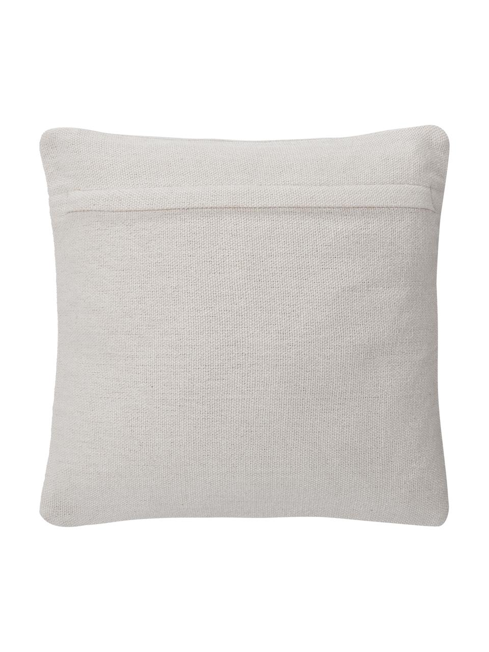 Housse de coussin 45x45 Home, 100 % coton, certifié GRS, Blanc crème, noir, larg. 45 x long. 45 cm