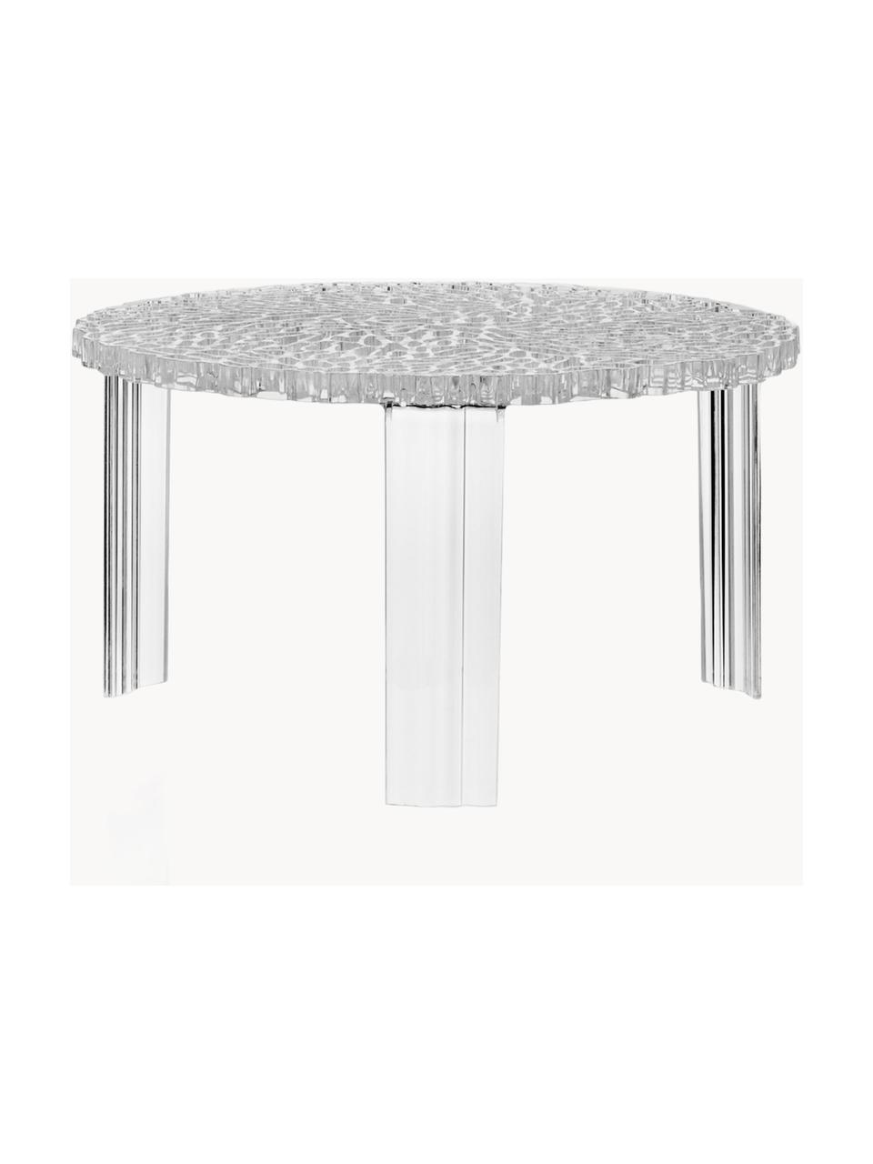 Kulatý interiérový/exteriérový konferenční stolek T-Table, V 28 cm, Akrylátové sklo, Transparentní, Ø 50 cm