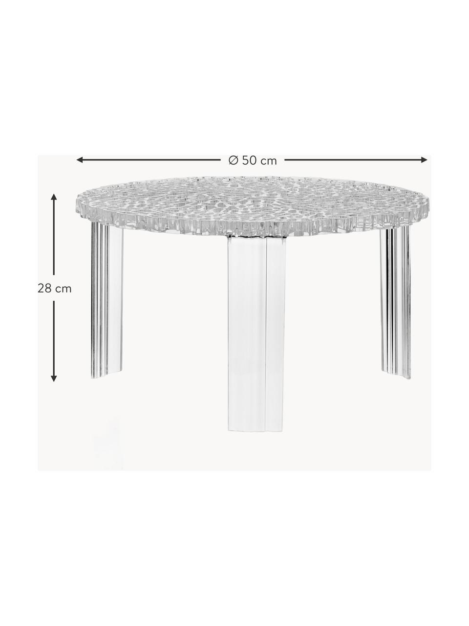 Kulatý interiérový/exteriérový konferenční stolek T-Table, V 28 cm, Akrylátové sklo, Transparentní, Ø 50 cm