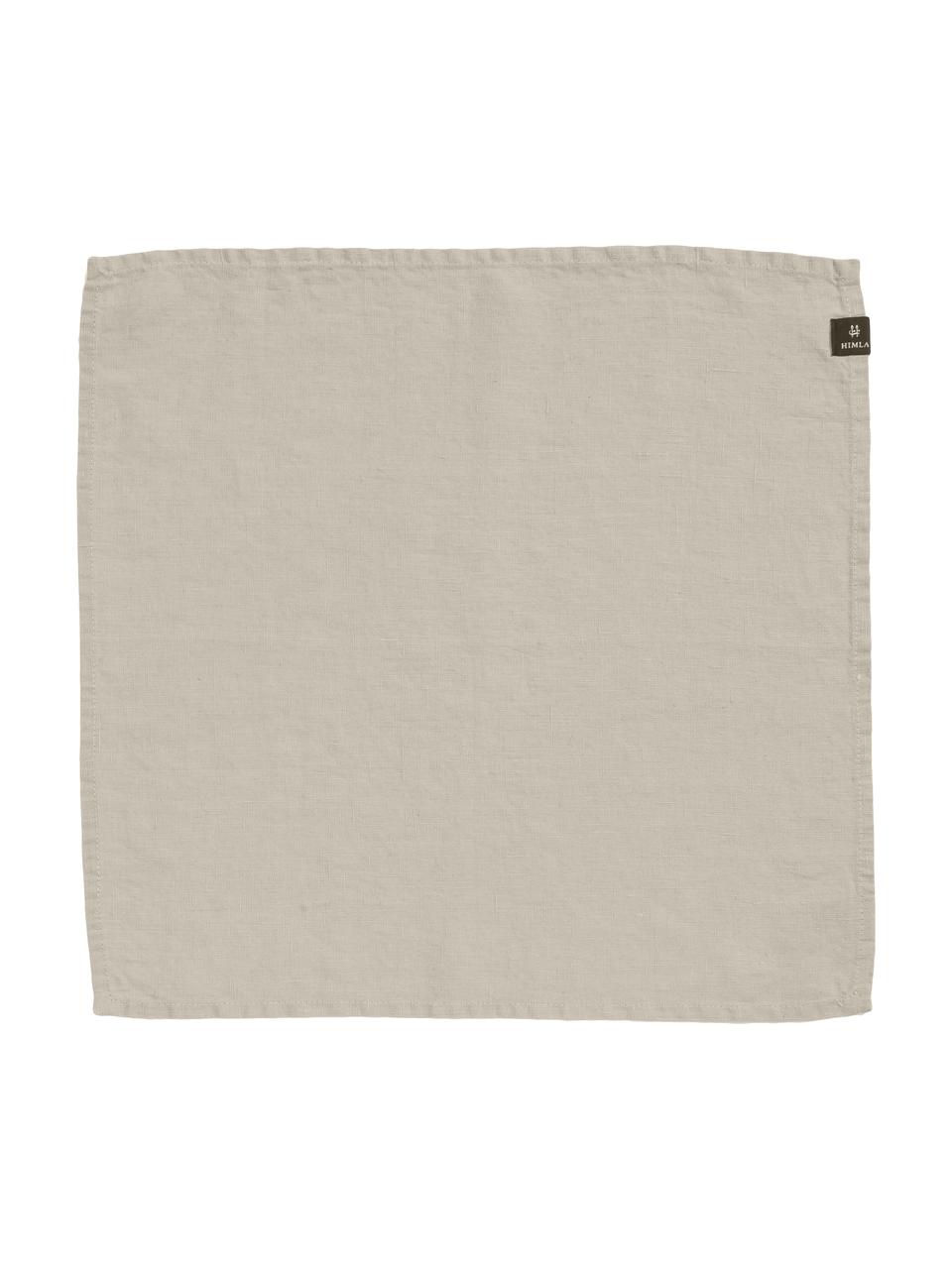 Serviettes de table pur lin Sunshine, 4 pièces, Blanc cendré