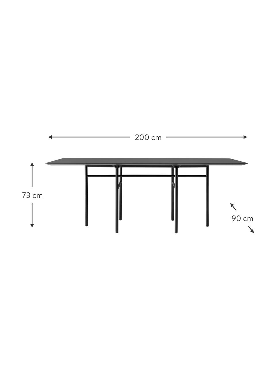 Mesa de comedor Snaregade, 200 x 90 cm, Tablero: tablero de fibras de dens, Estructura: metal con pintura en polv, Gris antracita, negro, An 200 x F 90 cm