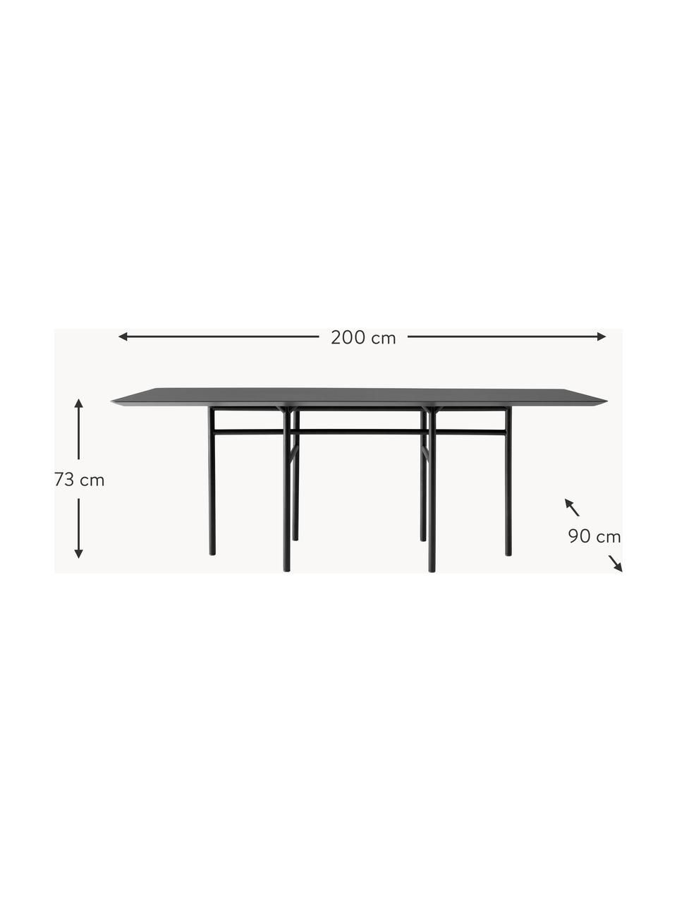 Mesa de comedor Snaregade, 200 x 90 cm, Tablero: tablero de fibras de dens, Estructura: metal con pintura en polv, Gris antracita, negro, An 200 x F 90 cm