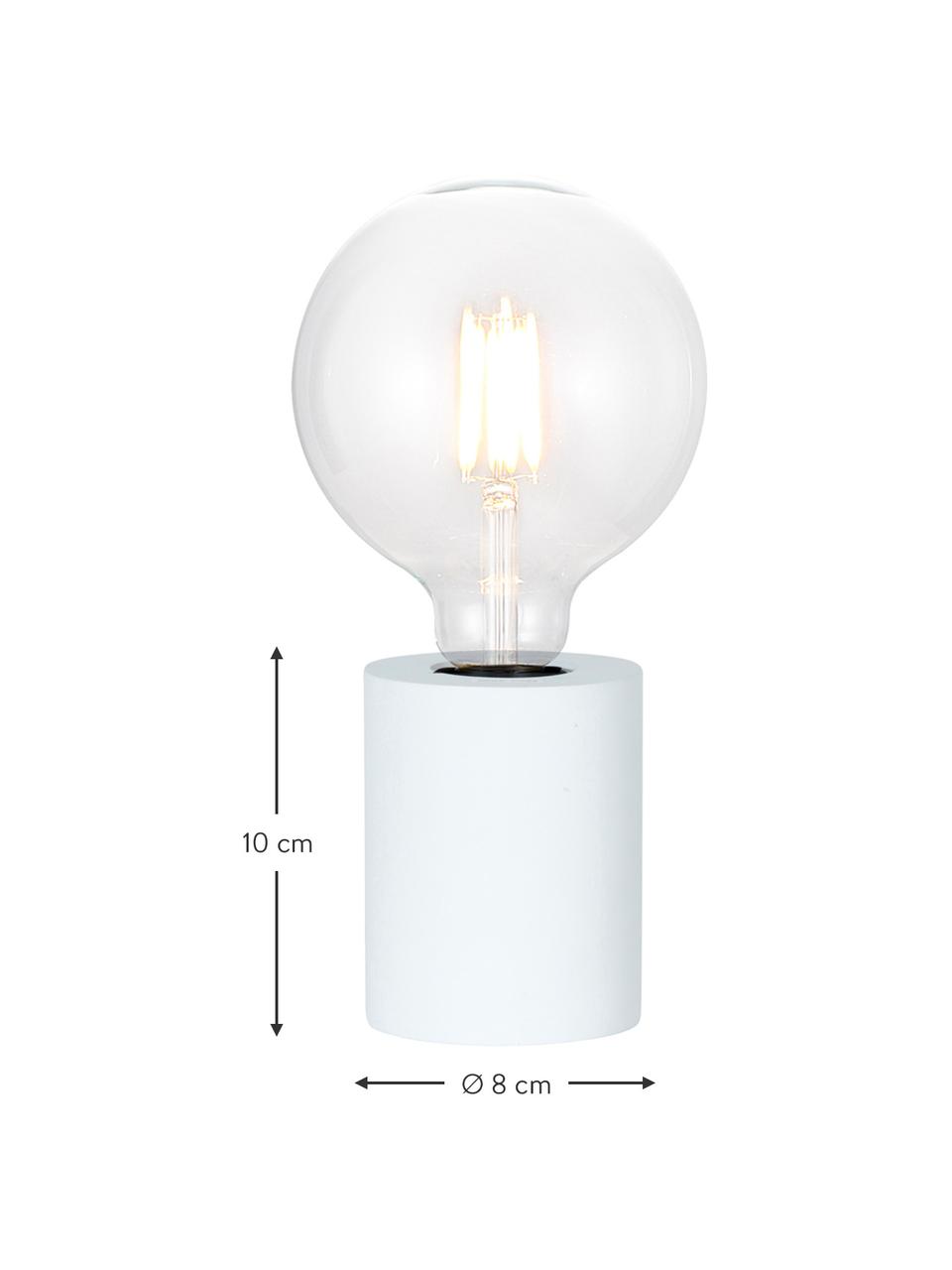 Petite lampe à poser ampoule nue Tub, Blanc, Ø 8 x haut. 10 cm