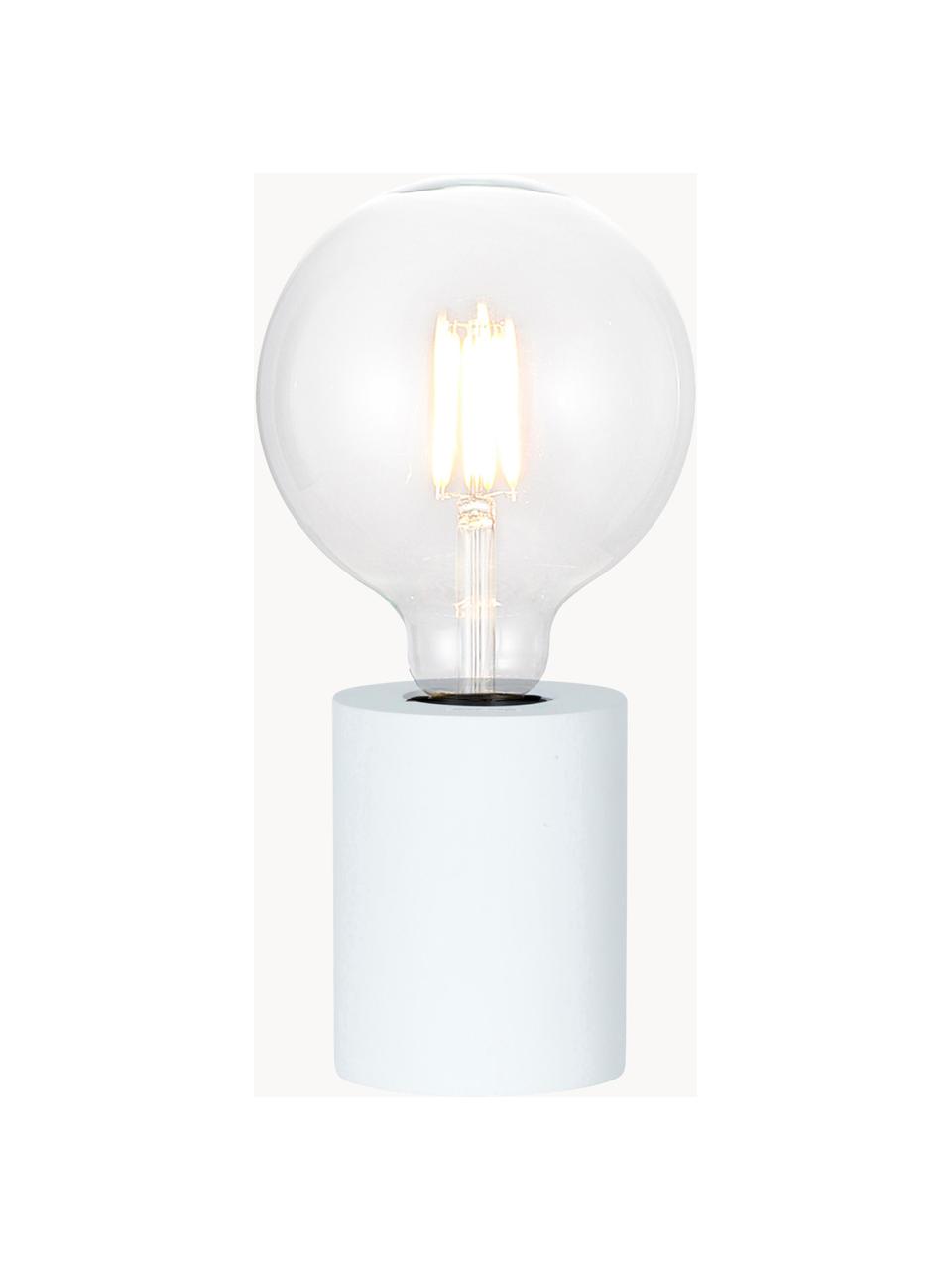 Lampa stołowa z drewna Tub, Biały, Ø 8 x W 10 cm