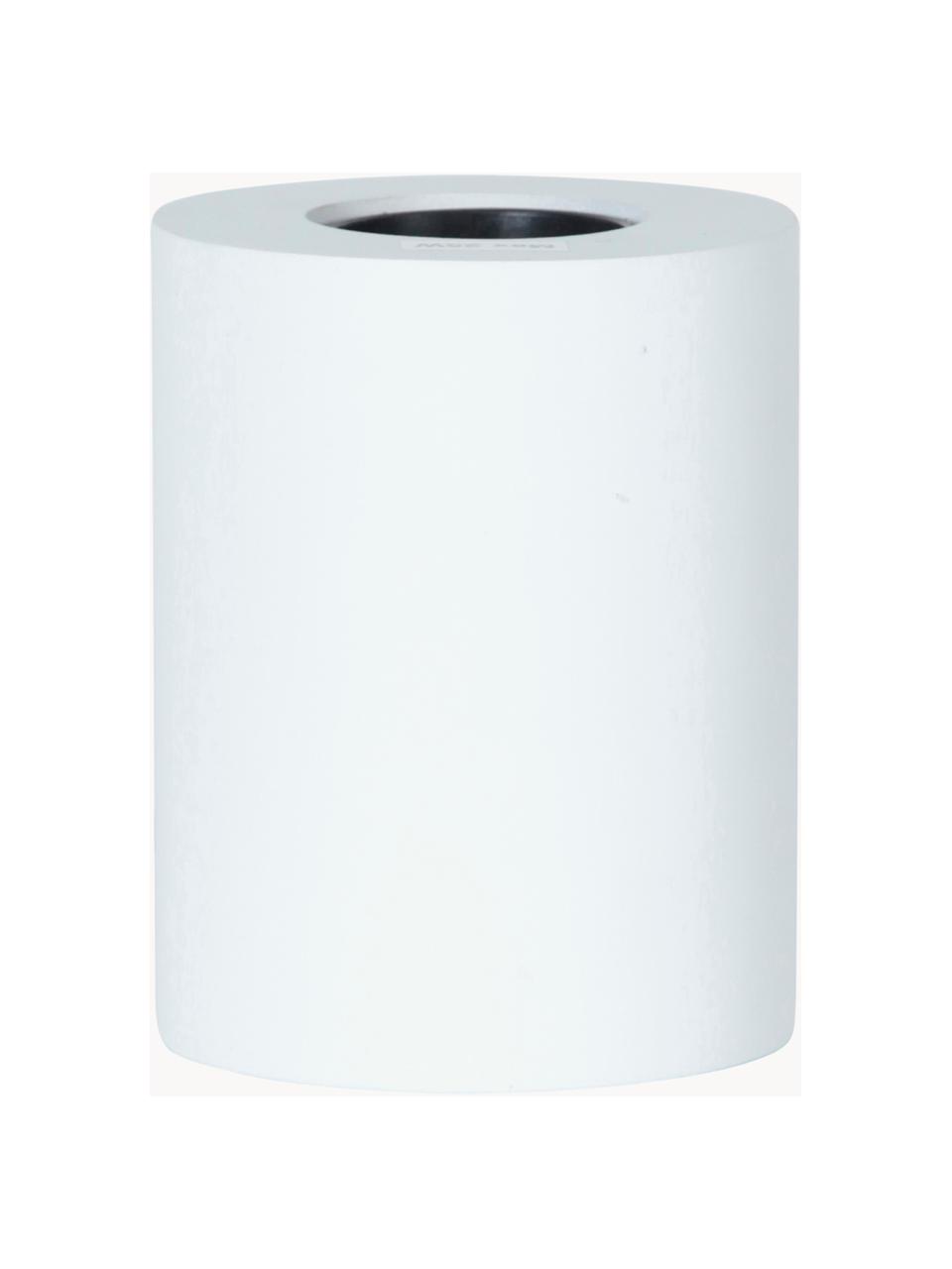 Kleine tafellamp Tub van hout, Lampvoet: gecoat hout, Wit, Ø 8 x H 10 cm