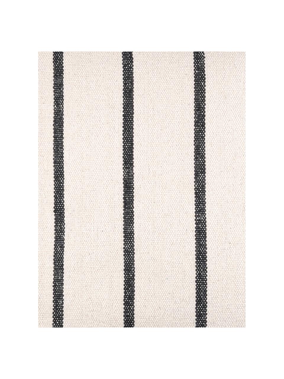 Gestreiftes Kissen St Trop, mit Inlett, Bezug: 100% Baumwolle, Schwarz, Weiß, 50 x 50 cm
