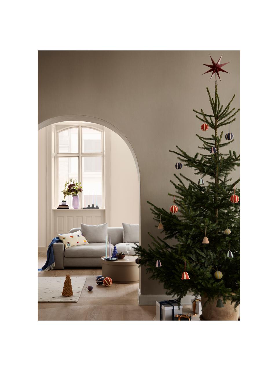 Décoration de sapin de Noël Pulp, 2 pièces, Coton, Brun, Ø 6 x haut. 6 cm