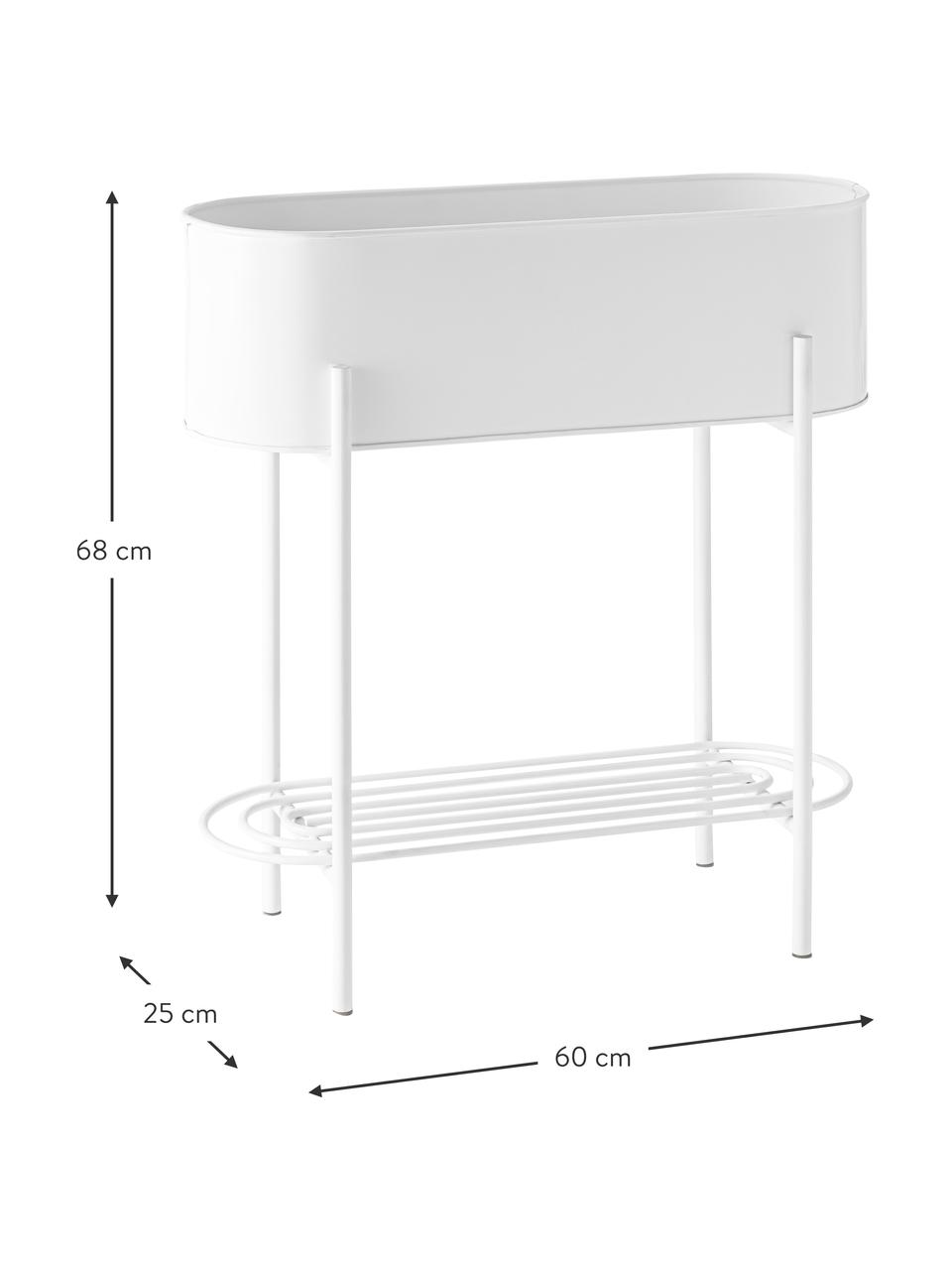 Duża osłonka na doniczkę ze stelażem z metalu Azalea, Metal powlekany, Biały, S 60 x W 68 cm