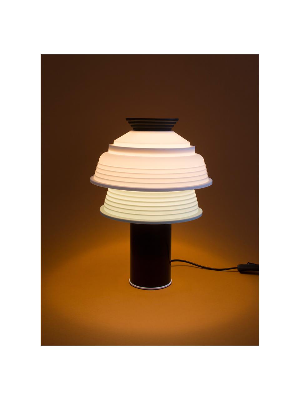 Kleine Tischlampe TL4, Lampenschirm: Silikon, Schwarz, Weiß, Hellgrün, Ø 26 x H 25 cm