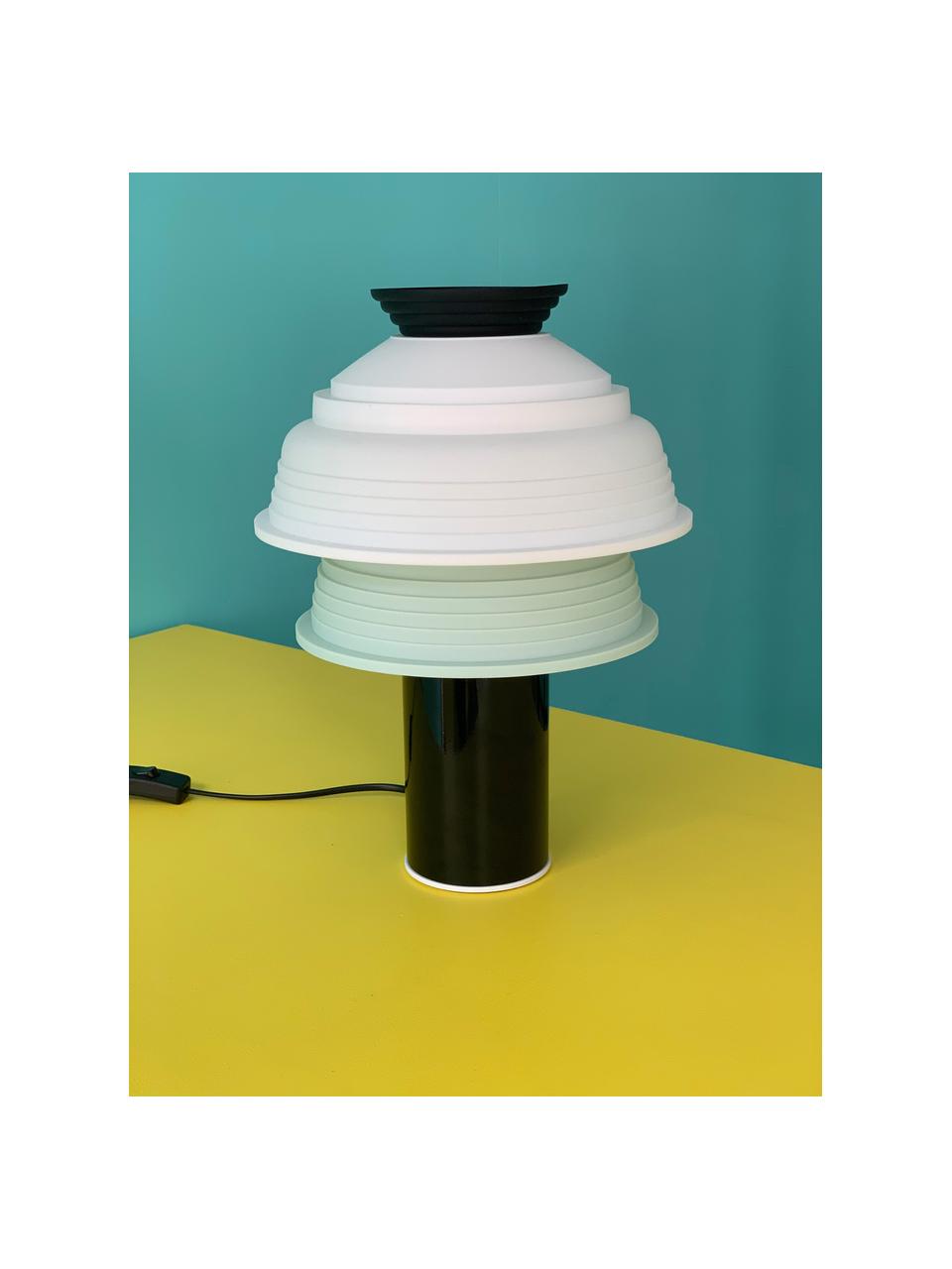 Petite lampe à poser TL4, Noir, blanc, vert clair, Ø 26 x haut. 25 cm