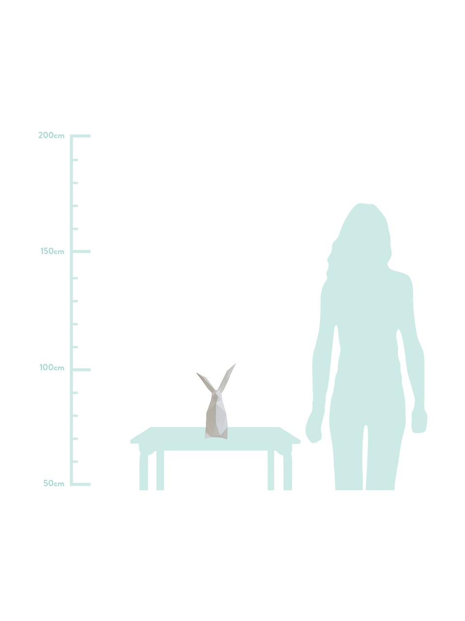 Tischleuchte Rabbit, Bausatz aus Papier, Lampenschirm: Papier, 160 g/m², Sockel: Holzfaserplatte und Kunst, Weiss, 18 x 34 cm