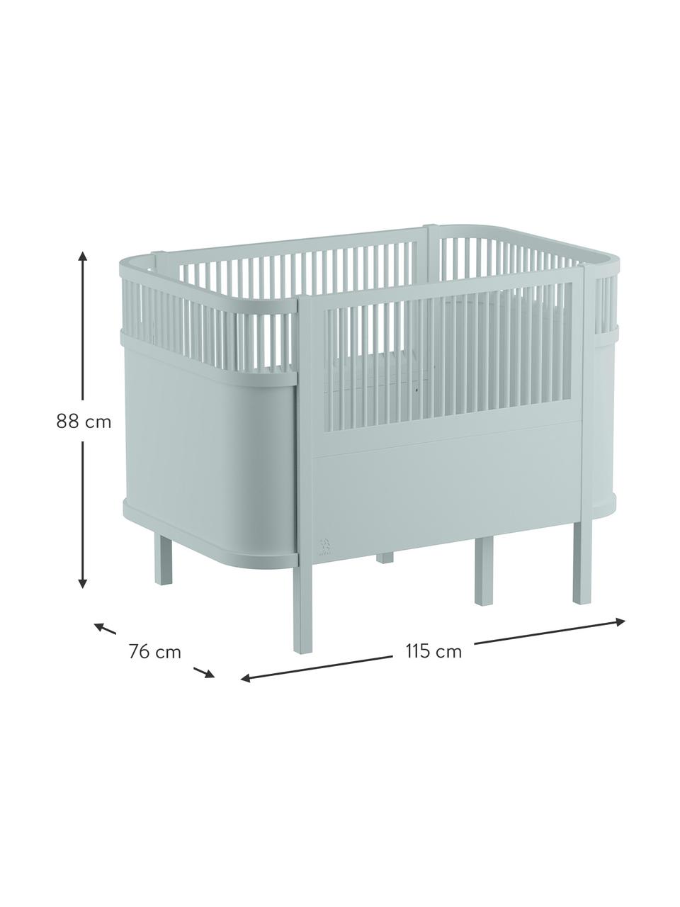 Babybed Junior, Gelakt berkenhout, Groen, 115 x 88 cm