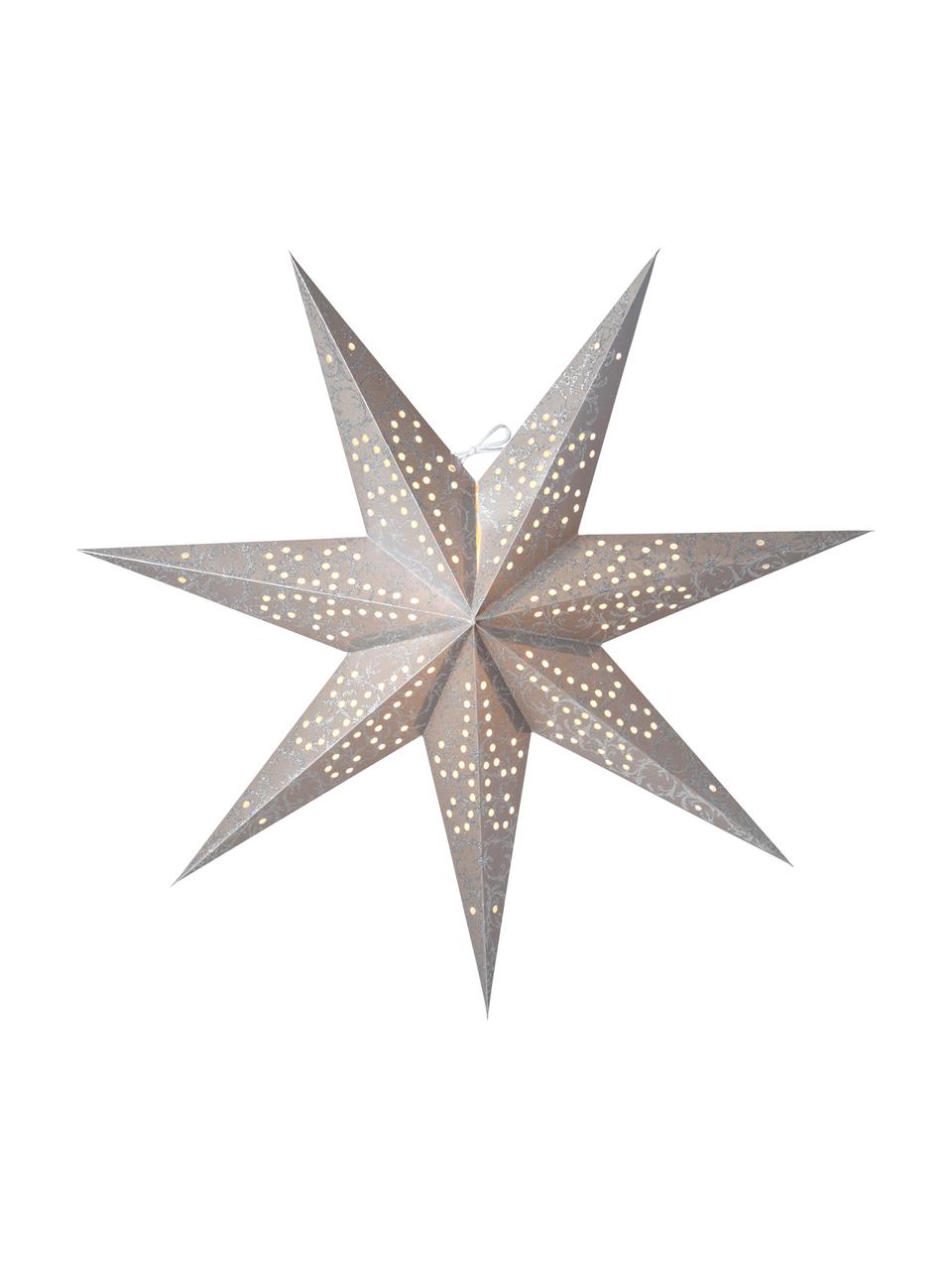Gwiazda świąteczna Ludwig, Papier, Szary, odcienie srebrnego, Ø 60 cm
