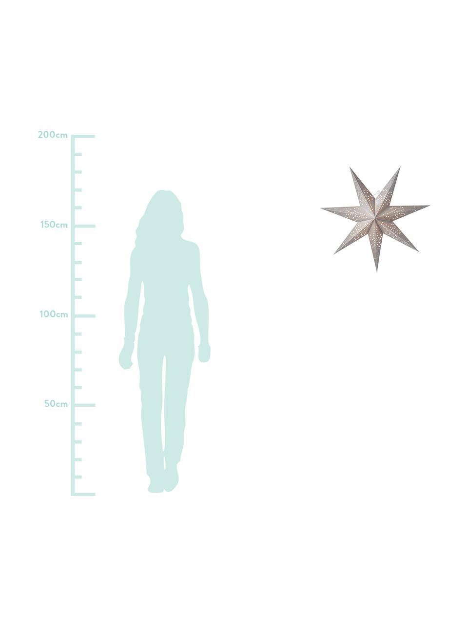 Gwiazda świąteczna Ludwig, Papier, Szary, odcienie srebrnego, Ø 60 cm