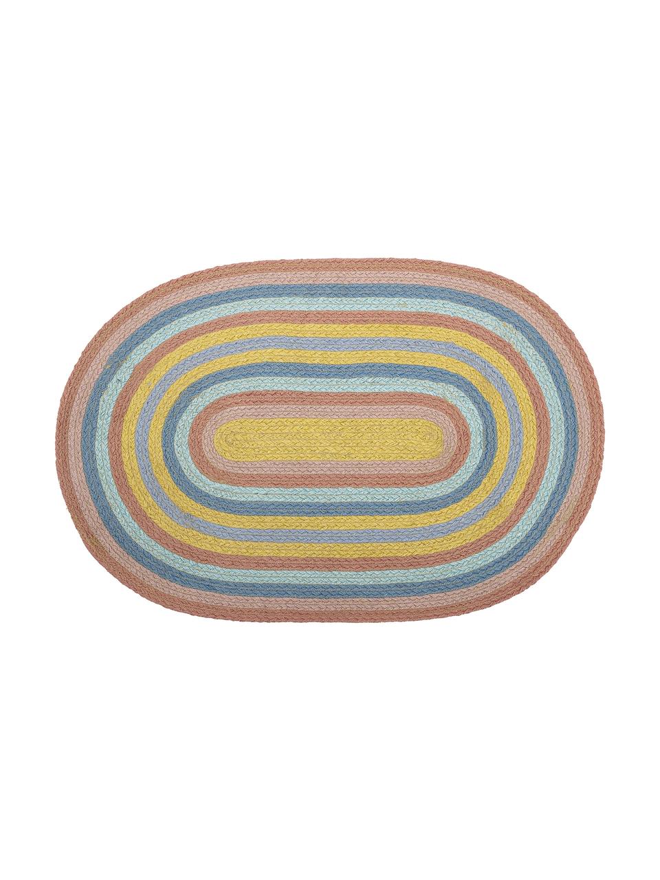 Tappeto ovale in juta Ralia, 100% juta, Multicolore, Lung. 75 x Larg. 50 cm