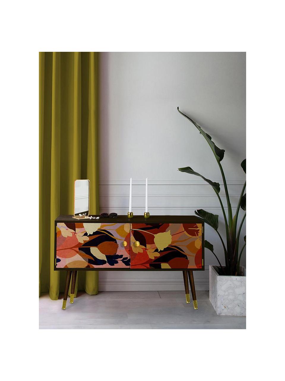 Cómoda Flowers, Patas: madera de pino pintada co, Multicolor, An 115 x Al 74 cm