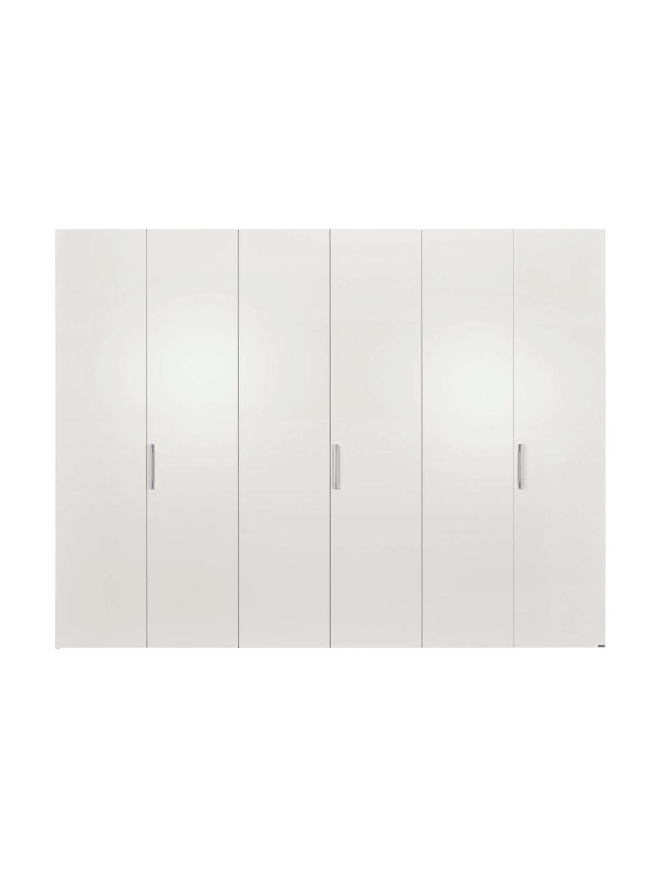 Drehtürenschrank Madison 6-türig, inkl. Montageservice, Korpus: Holzwerkstoffplatten, lac, Weiss, Ohne Spiegeltür, B 302 x H 230 cm