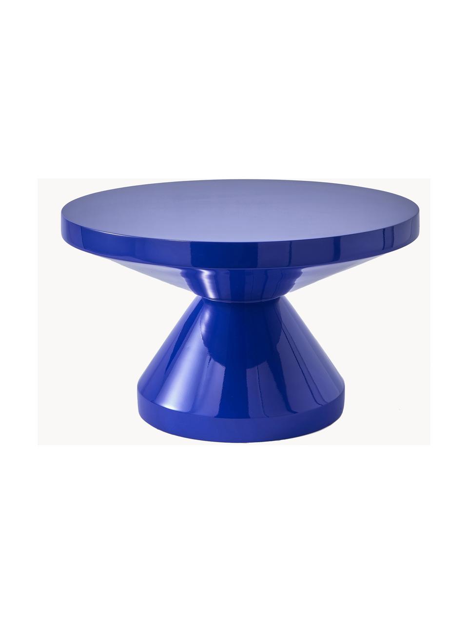 Kulatý konferenční stolek Zig Zag, Lakovaná umělá hmota, Královská modrá, Ø 60 cm