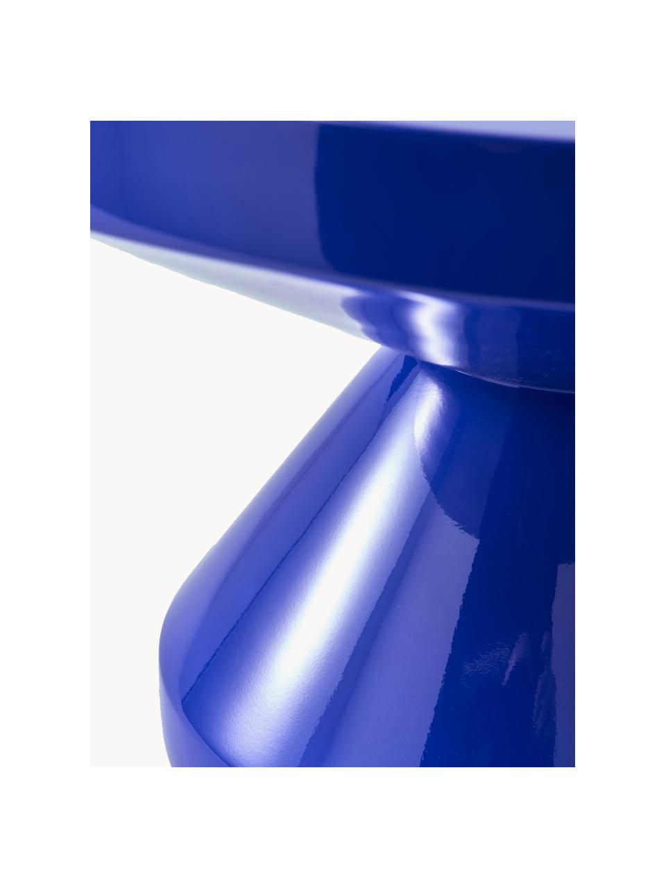 Tavolino rotondo Zig Zag, Plastica laccata, Blu royal, Ø 60 cm