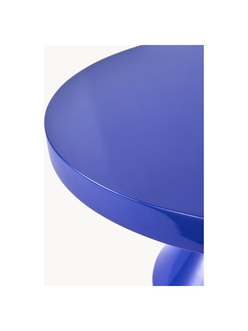 Tavolino rotondo Zig Zag, Plastica laccata, Blu royal, Ø 60 cm