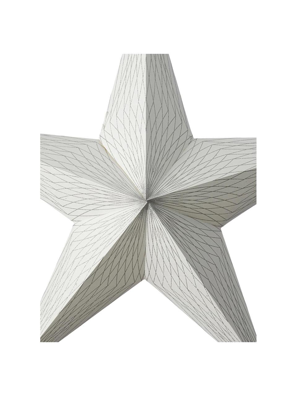 Handgefertigter Papier-Stern Icilisse, Papier, Silberfarben, B 40 x H 40 cm
