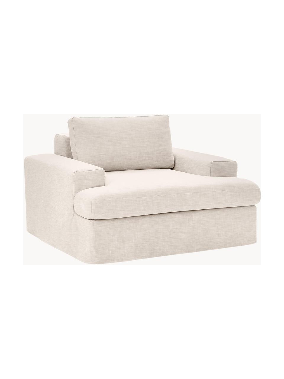 Fauteuil avec revêtement amovible Russell, Tissu beige clair, larg. 103 x prof. 112 cm