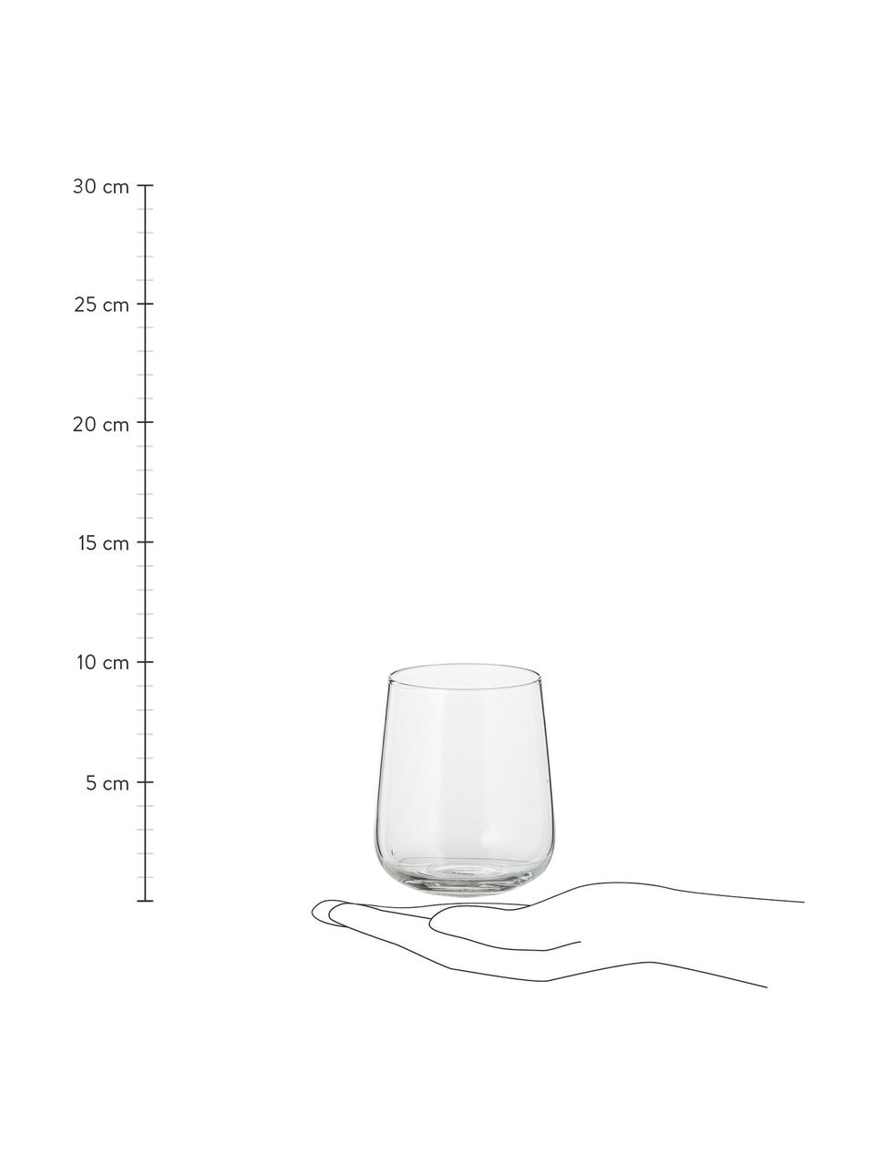 Ručne fúkaný pohár na vodu v rôznych tvaroch Diseguale, 6 ks, Fúkané sklo, Priehľadná, Ø 8 x V 10 cm, 200 ml