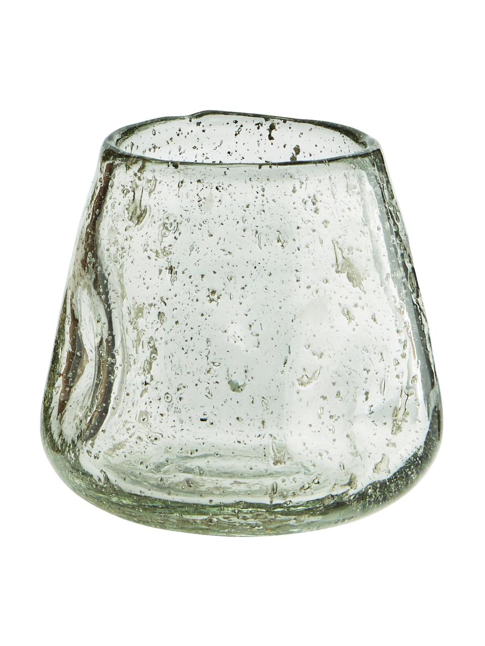 Handgefertigter Teelichthalter Bubble, 2 Stück, Glas, Grün, Ø 9 x H 9 cm