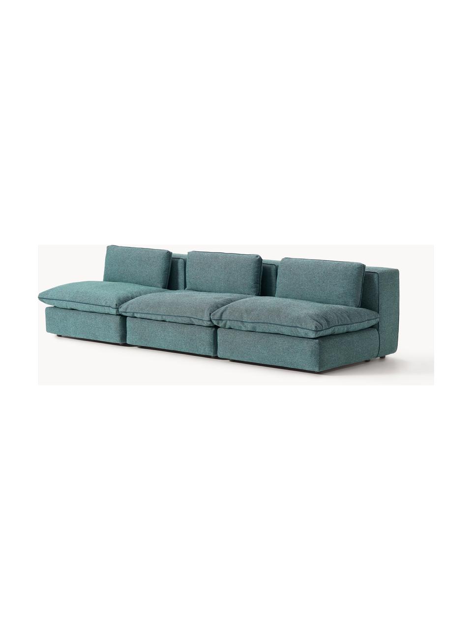 Modulares Sofa Felix (3-Sitzer), Bezug: 100 % Polyester Der strap, Gestell: Massives Kiefern- und Fic, Webstoff Türkisgrün, B 300 x T 110 cm