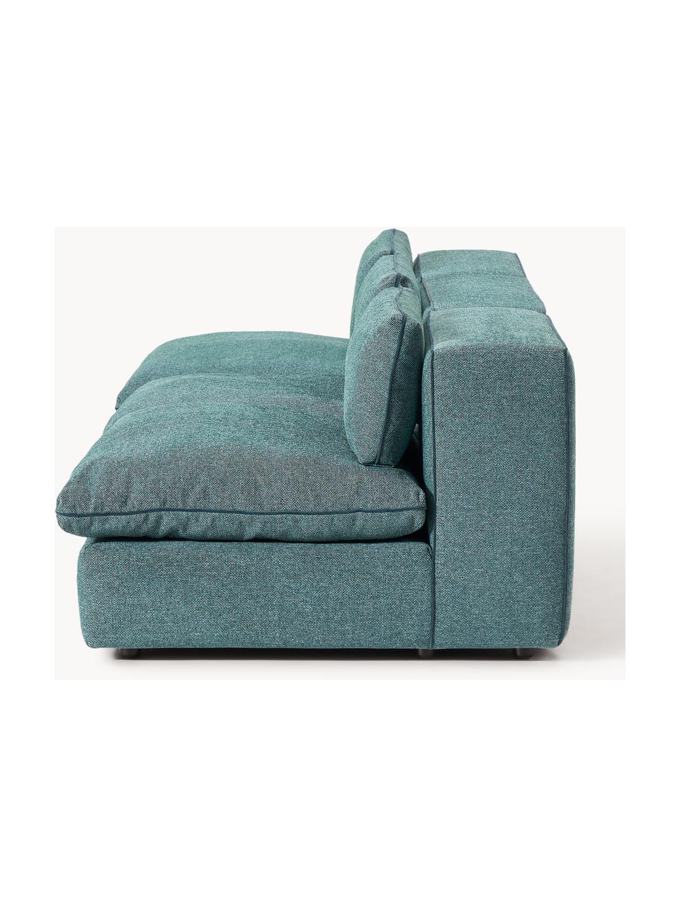 Modulares Sofa Felix (3-Sitzer), Bezug: 100 % Polyester Der strap, Gestell: Massives Kiefern- und Fic, Füße: Kunststoff Dieses Produkt, Webstoff Türkisgrün, B 300 x T 110 cm