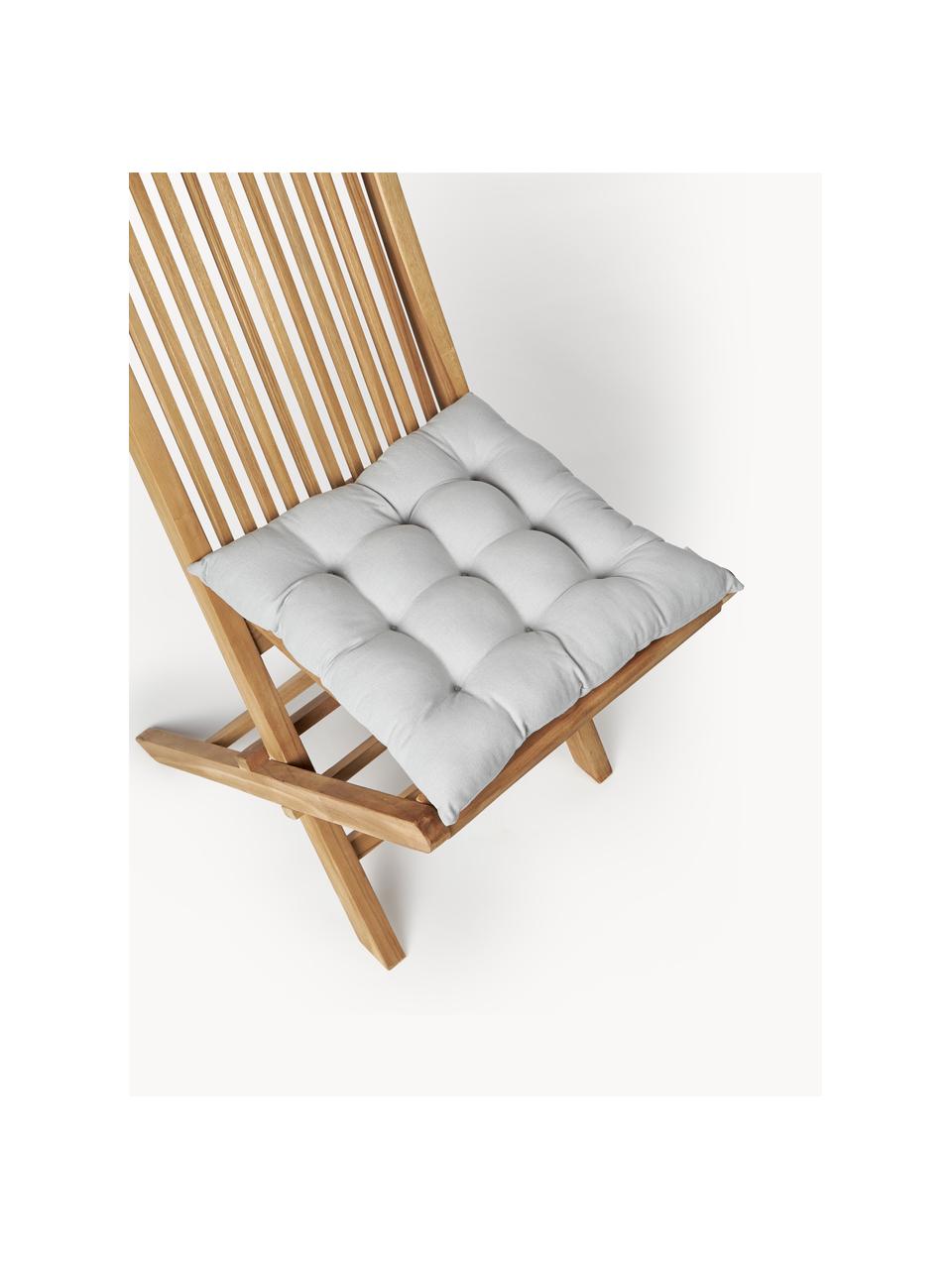 Poduszka na krzesło Ava, 2 szt., Tapicerka: 100% bawełna, Jasny szary, S 40 x D 40 cm