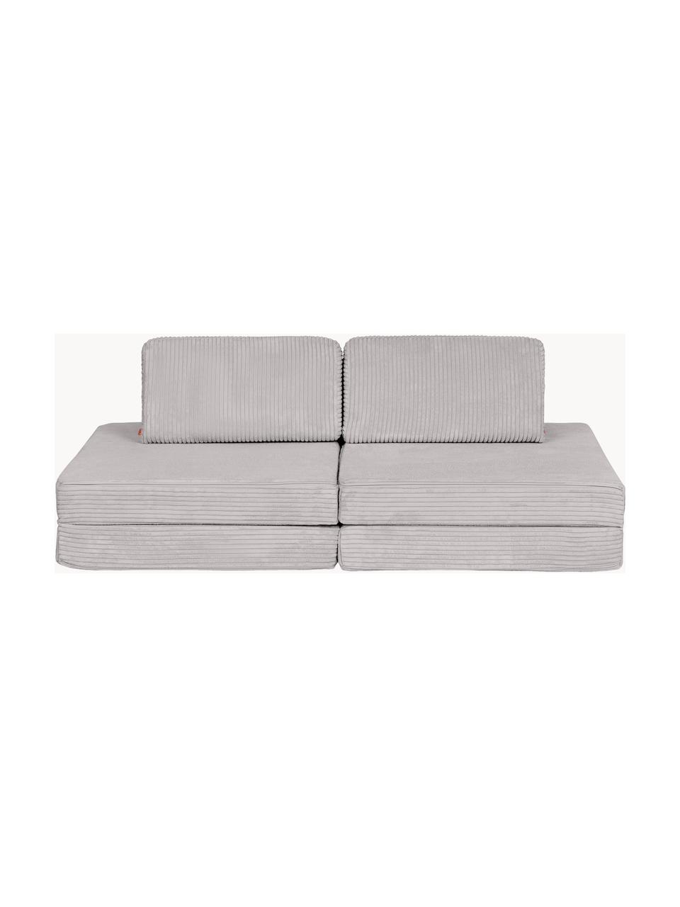 Modulares Kinder-Spielsofa Mila aus Cord, handgefertigt, Bezug: Cord (100 % Polyester) De, Cord Hellgrau, B 130 x T 65 cm