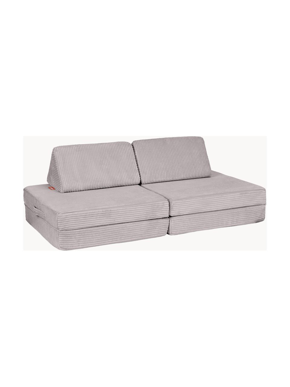 Modulares Kinder-Spielsofa Mila aus Cord, handgefertigt, Bezug: Cord (100 % Polyester) De, Cord Hellgrau, B 130 x T 65 cm