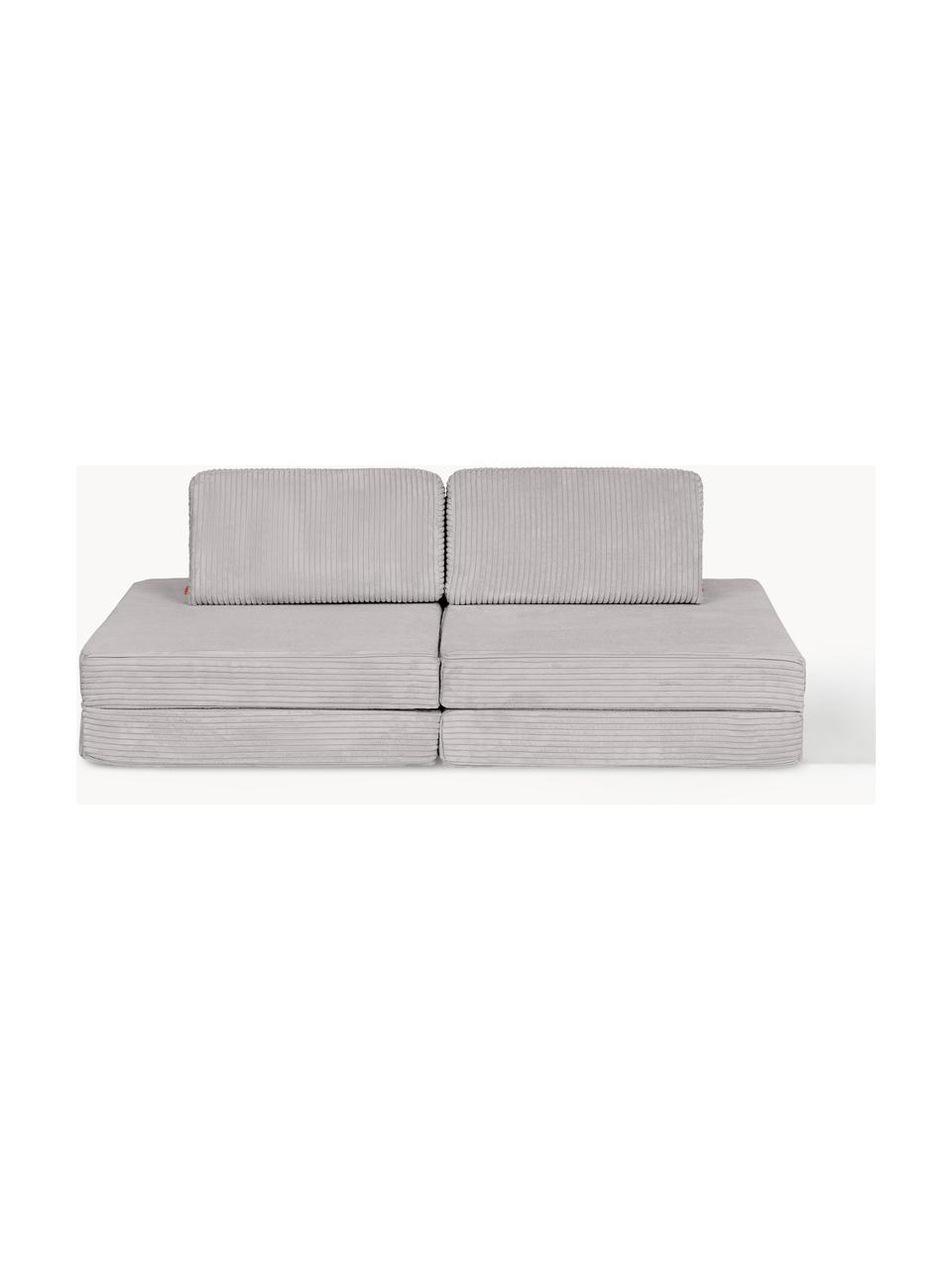 Modulares Kinder-Spielsofa Mila aus Cord, handgefertigt, Bezug: Cord (100 % Polyester) De, Cord Hellgrau, B 168 x T 84 cm