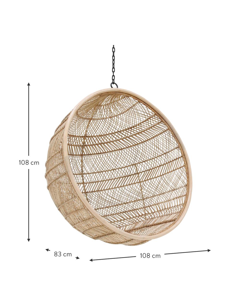 Okrúhle ratanové závesné kreslo Structure, Ratan