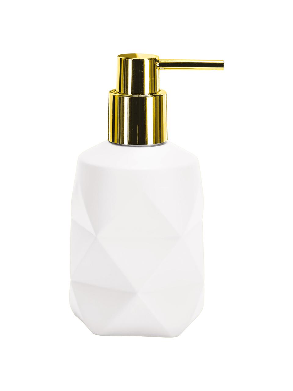 Dispenser sapone Crackle, Testa della pompa: metallo, Bianco, Ø 8 x Alt. 17 cm