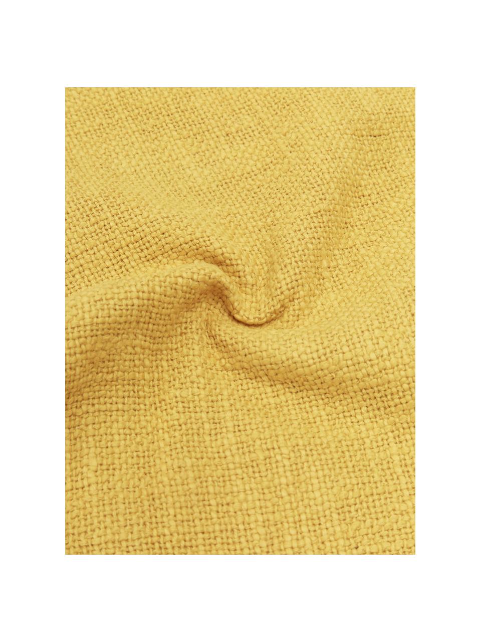 Federa arredo color giallo Anise, 100% cotone, Giallo, Larg. 30 x Lung. 50 cm