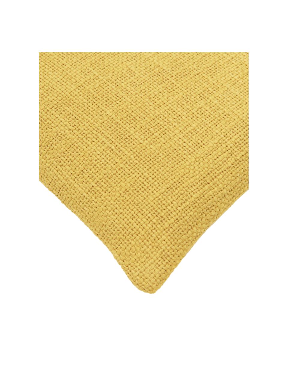 Housse de coussin jaune Penny, 100 % coton, Jaune, larg. 30 x long. 50 cm